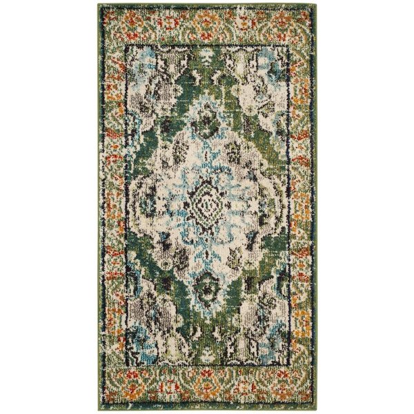 Safavieh Monaco Accent Area Rug, Forest Green and Light Blue - 2 ft.-2 in. x 4 ft. MNC243F-24
